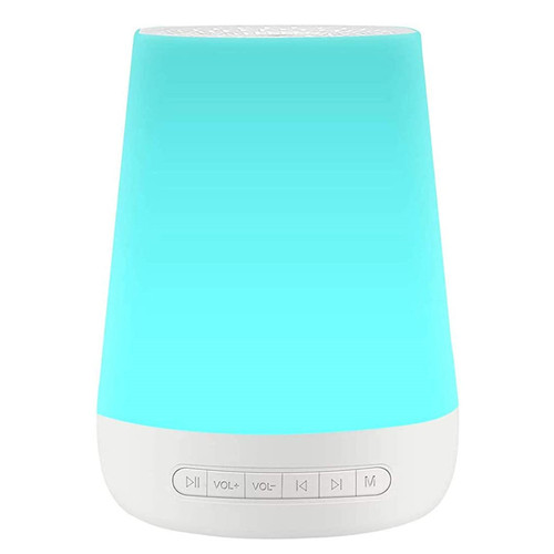 Colour night light white noise machine on a clean white background