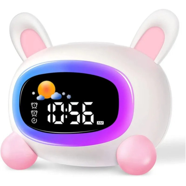 Rabbit OK to Wake Sleep Trainer Clock with Colour Night Light on a clean background