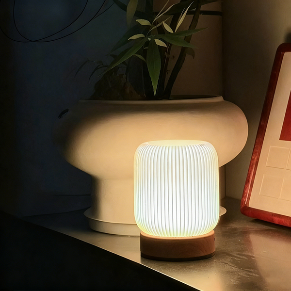 Portable Wood-Grain Touch Night Light product image