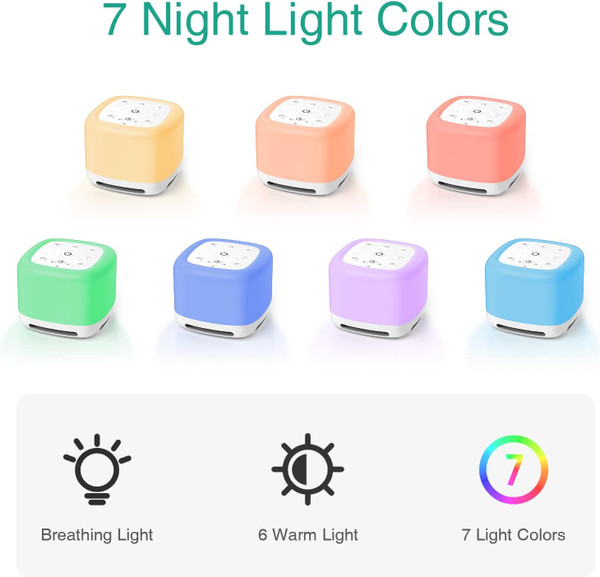 40-Sound Bluetooth White Noise Machine with 7-Colour Night Light