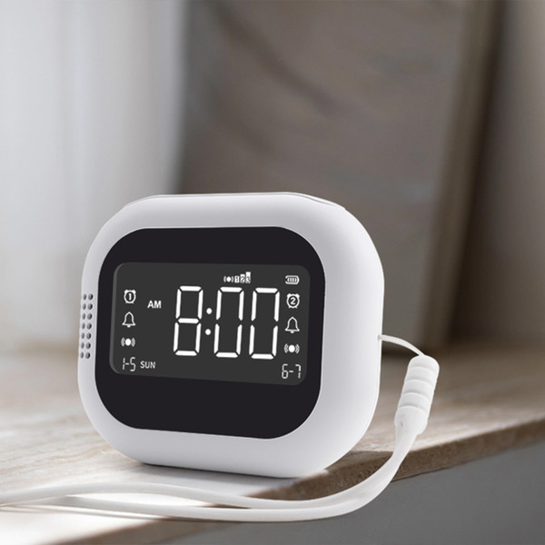 Rechargeable vibration alarm clock with pillow lead