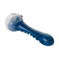 Human Grade IO Twist Hand Pipe-White Frit with Blue