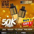 Gold Bar Max 50K Puff Nixodine Disposable Pre-filled Pod | Pack of 1 - Buy 1 Get 1 Free