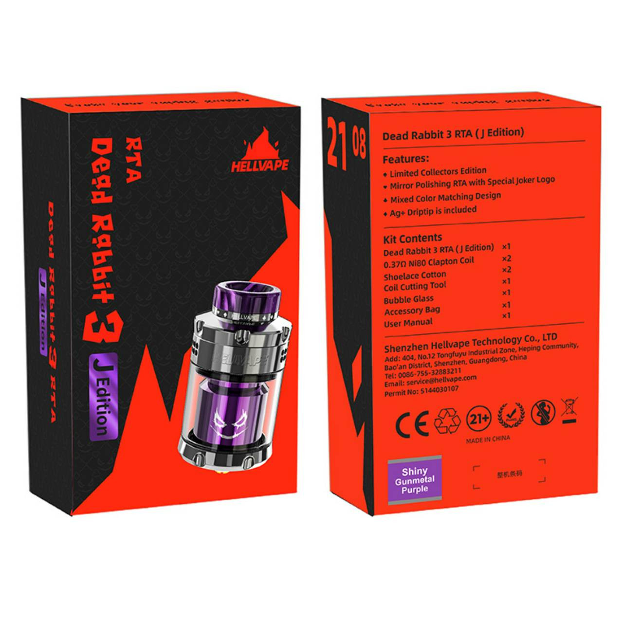 Buy HellVape Dead Rabbit 3 RTA Atomizer - Joker Edition
