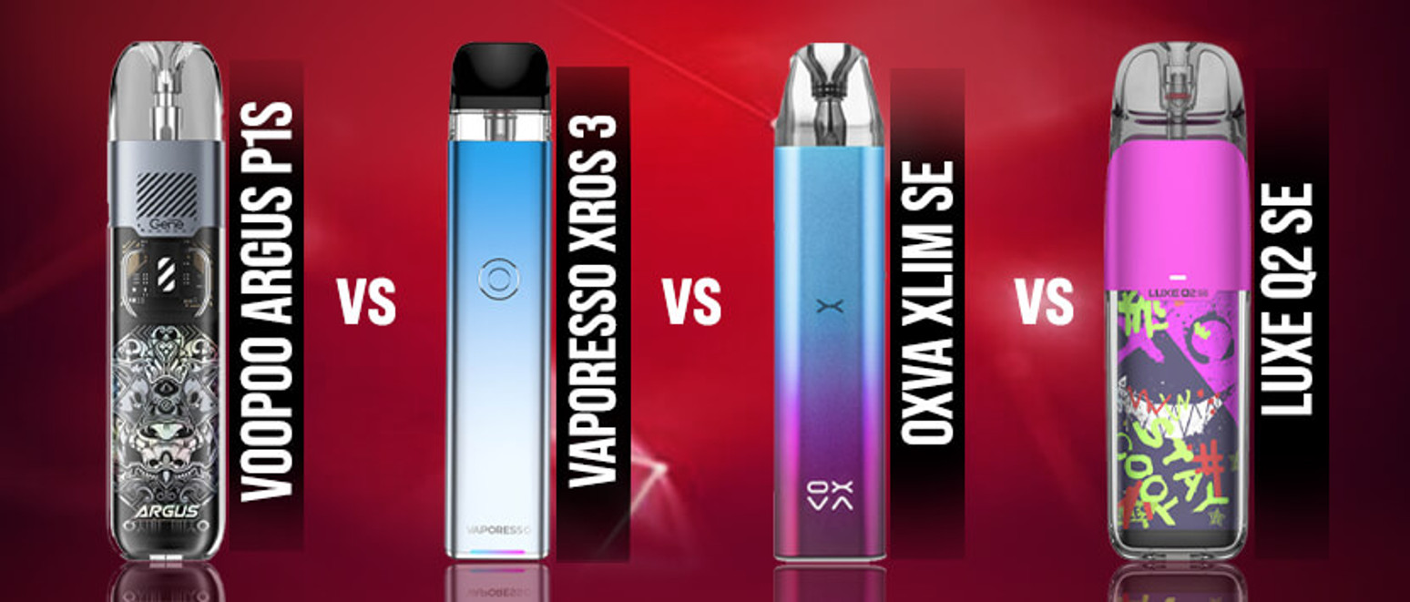 VOOPOO ARGUS P1s vs VAPORESSO XROS 3 vs OXVA XLIM SE  vs VAPORESSO LUXE Q2 SE