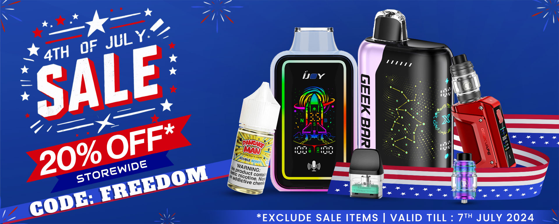 Buy one Get One + 15% off sitewide deal on Vape