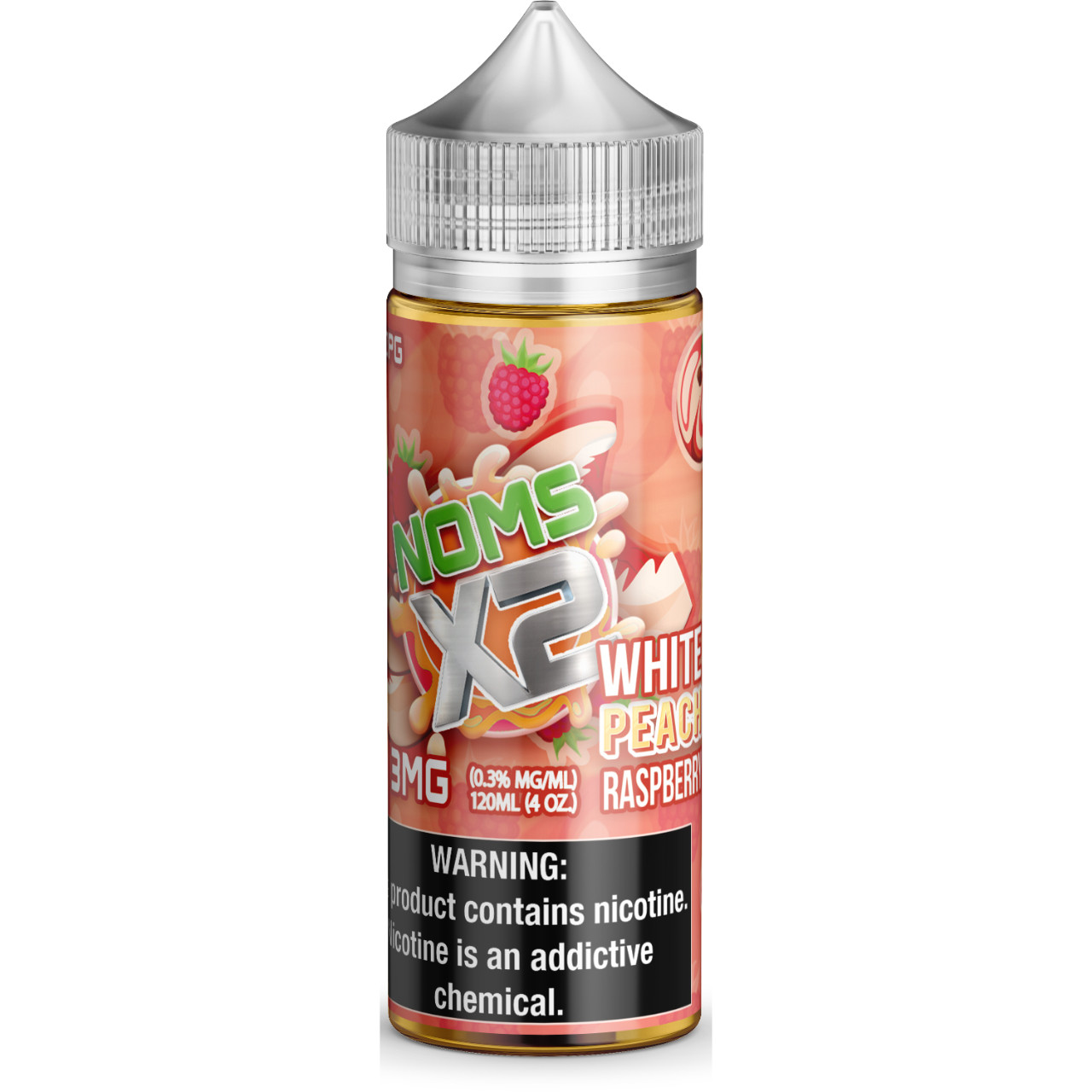 Buy Noms X2 White Peach Raspberry 120ml E-Juice