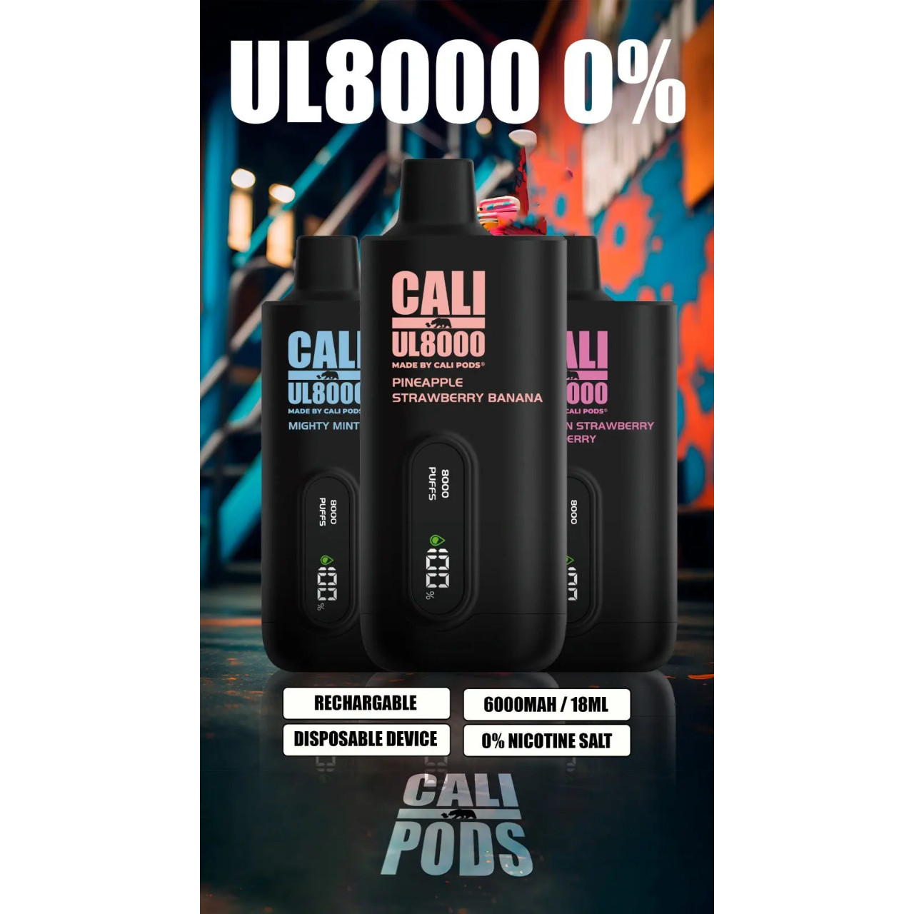 Purchase Cali UL8000 Zero Nicotine Disposable (8000 Puffs)