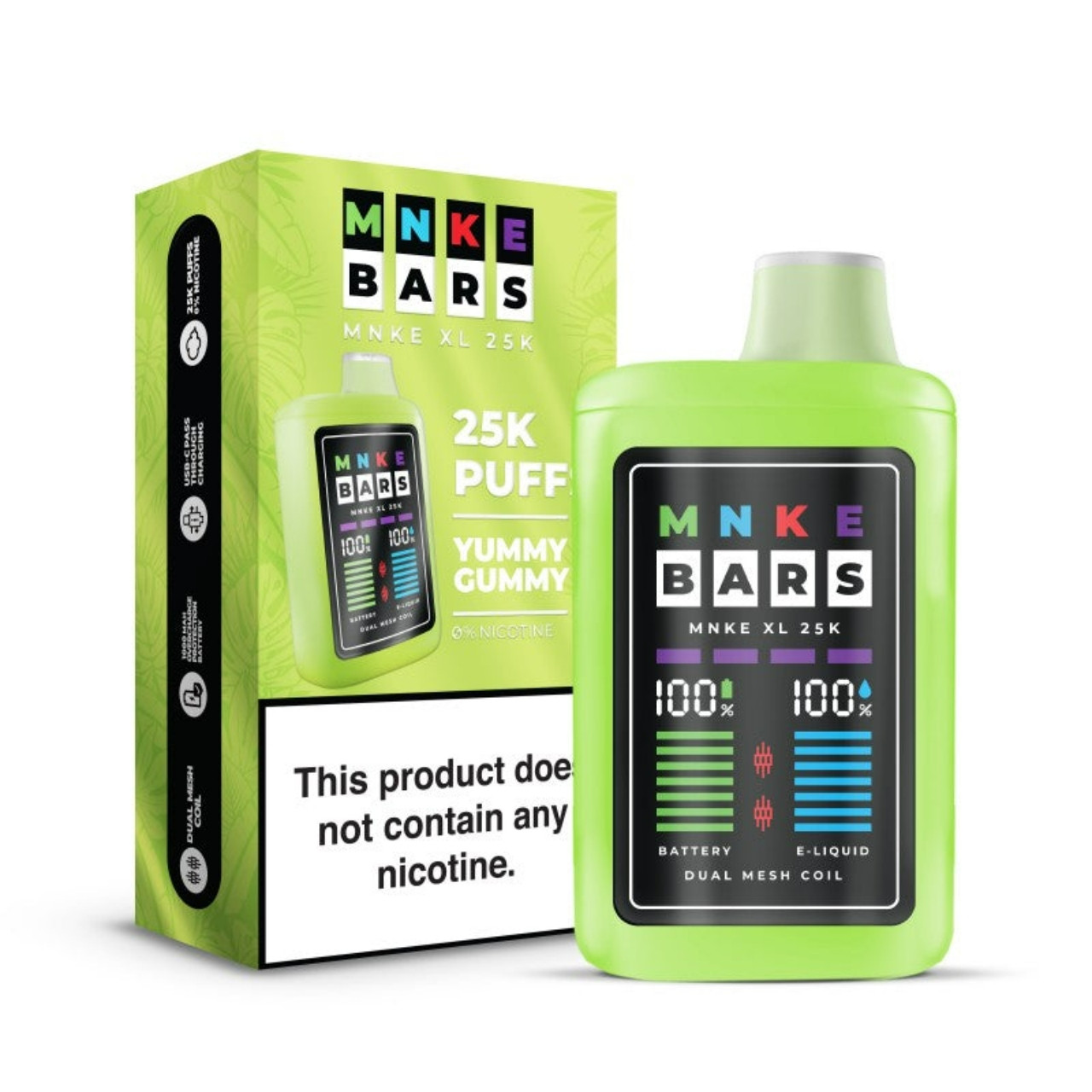 MNKE Bars MNKE XL Zero Nicotine Disposable Vape (25k Puffs)