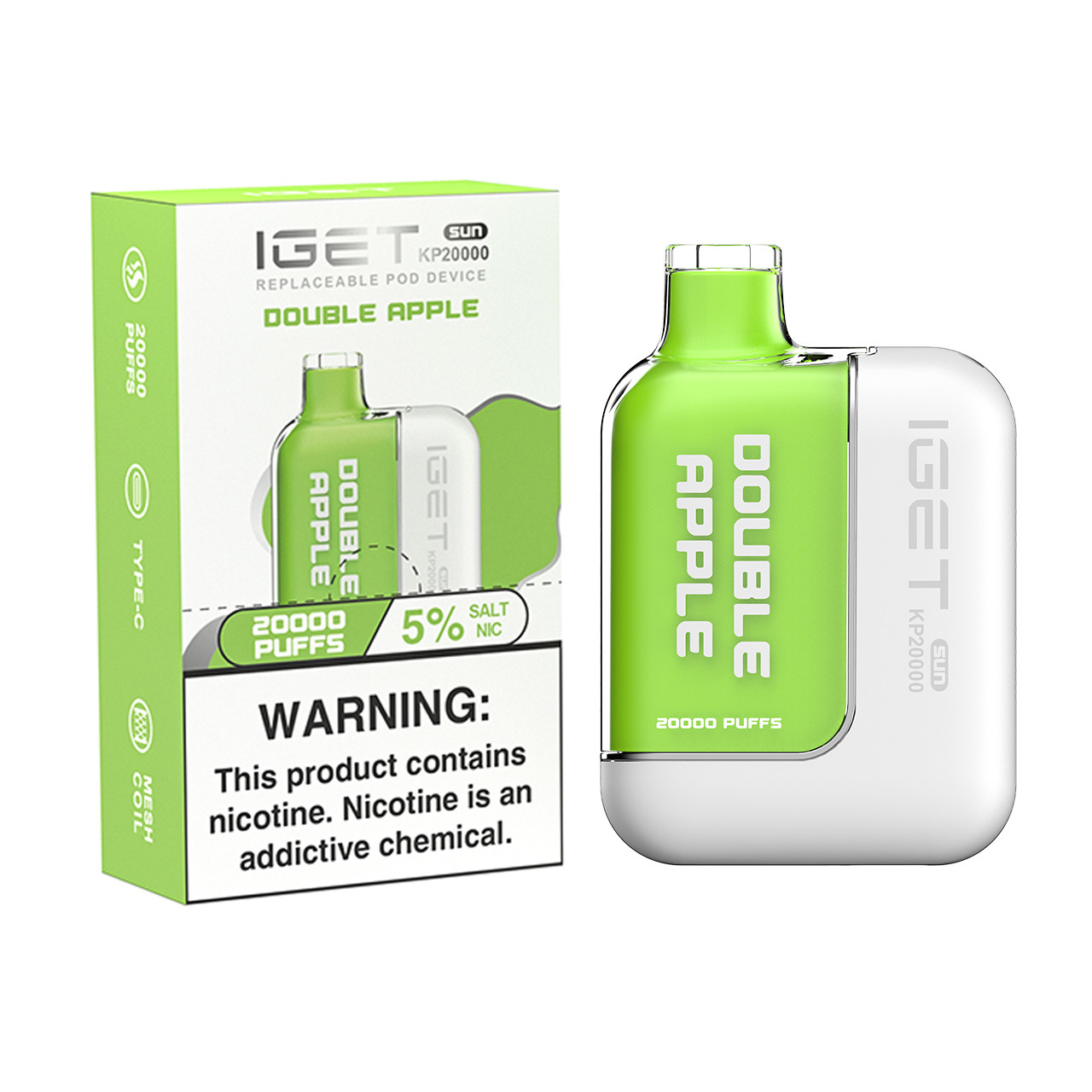 replacing IGET Bar Plus pod, inserting vape cartridge into device, environmentally friendly vape pod system - Buy IGET Sun KP20000 Replaceable Disposable Vape 20k Puffs