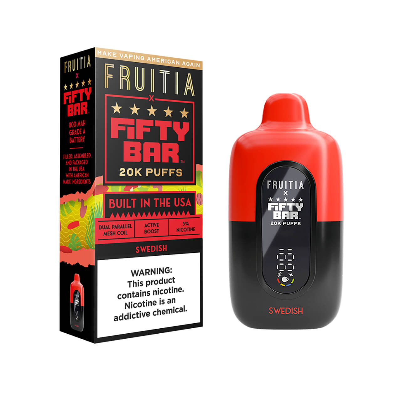 Fruitia x Fifty Bar Disposable Vape (20000 Puffs)