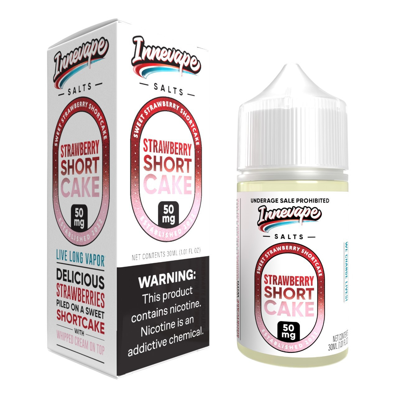 strawberry vape juice Shortcake Salts 30ml Color:Pitch Black Button-Activated Vapes Mountain Berry Lost Mary