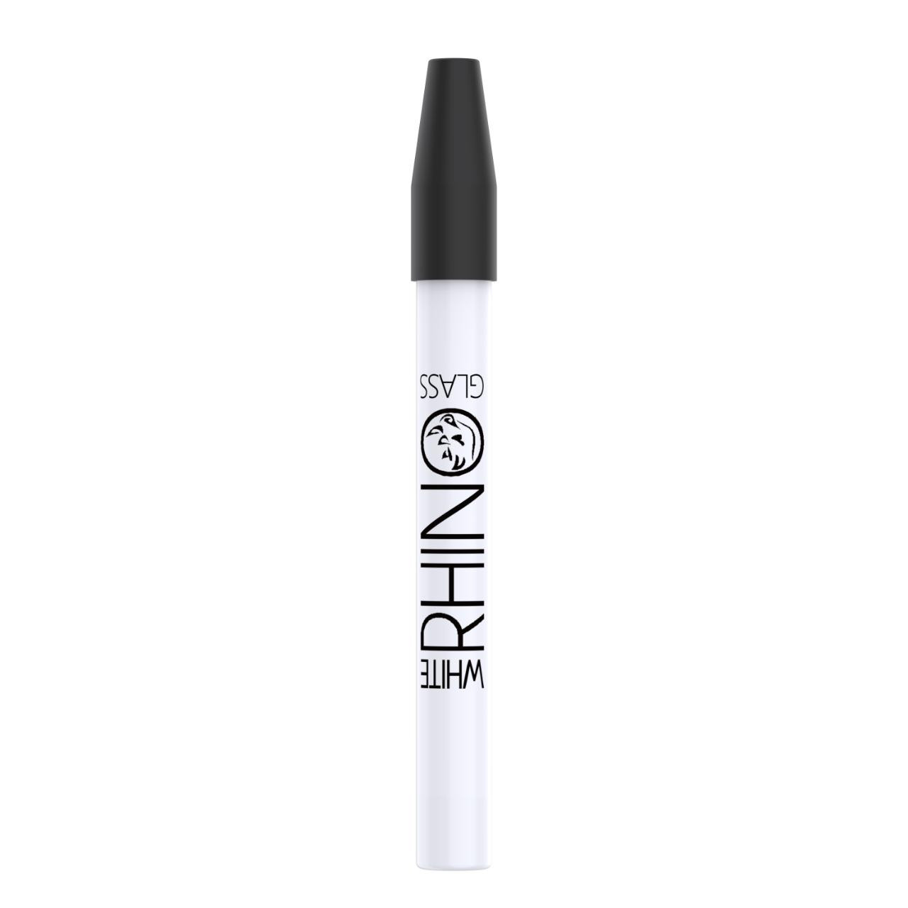 White Rhino White Ceramic Dab Straw w/ Silicone Cap - 25 Ct
