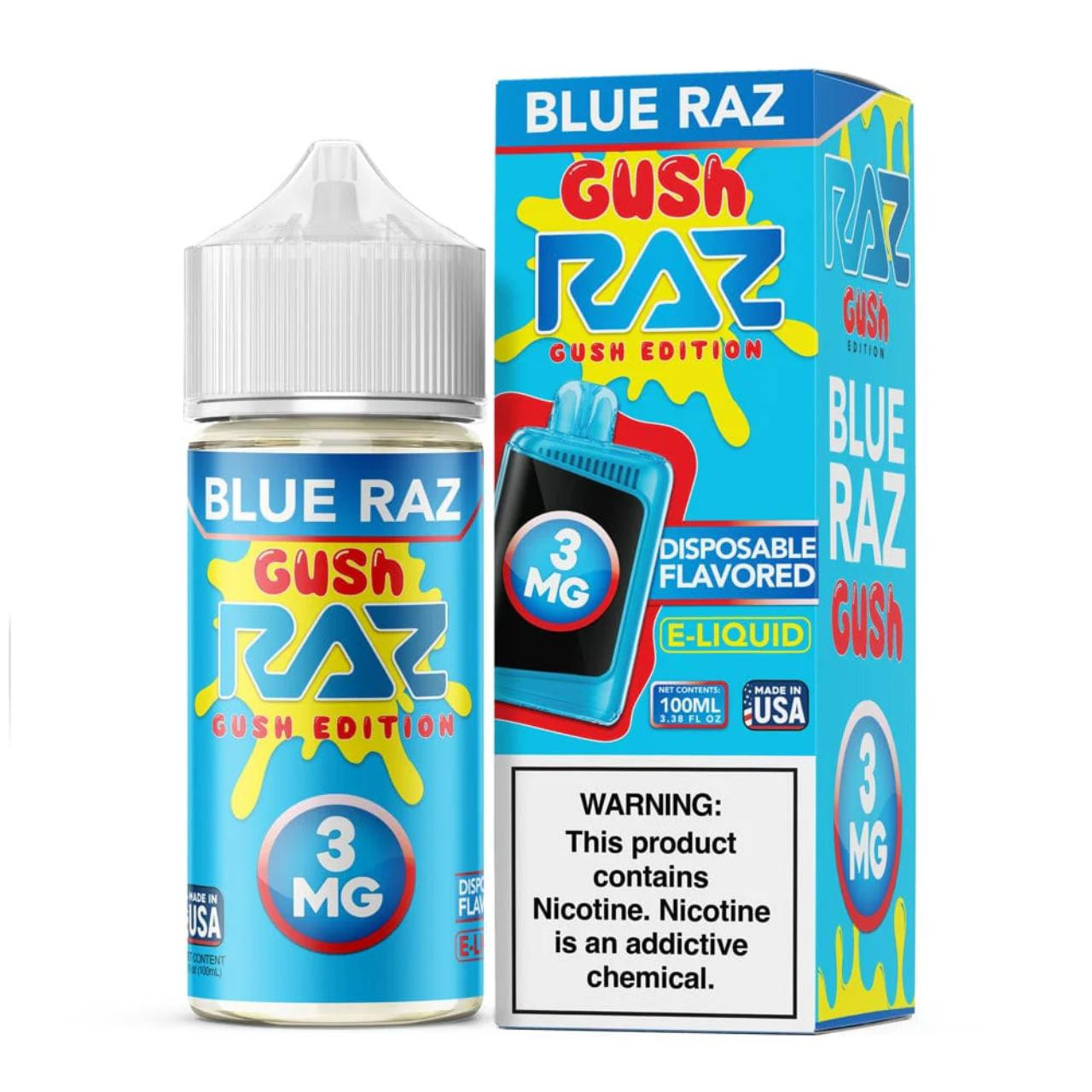 Blue Razz Gush Tobacco Free Nic E-Juice 100ml
