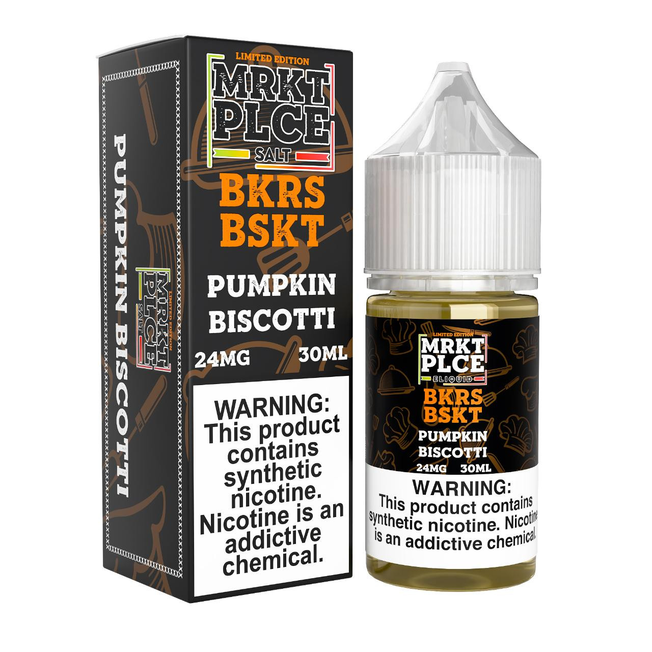 MRKTPLCE BKRS BSKT Pumpkin Biscotti Salt Nic 30ml Vape Juice