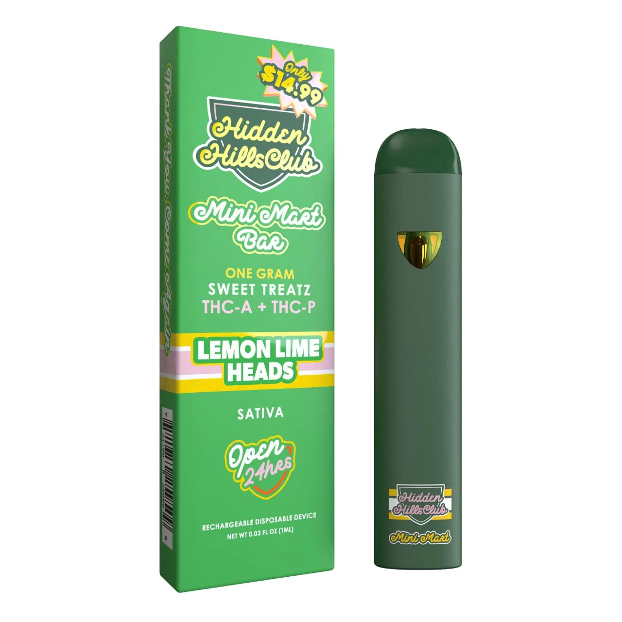 hidden hills disposable vape Club Mini Mart Sweet Treatz THC 1G White Gami+ LOST MARY mod Color:Pearl Glitter (Limited)