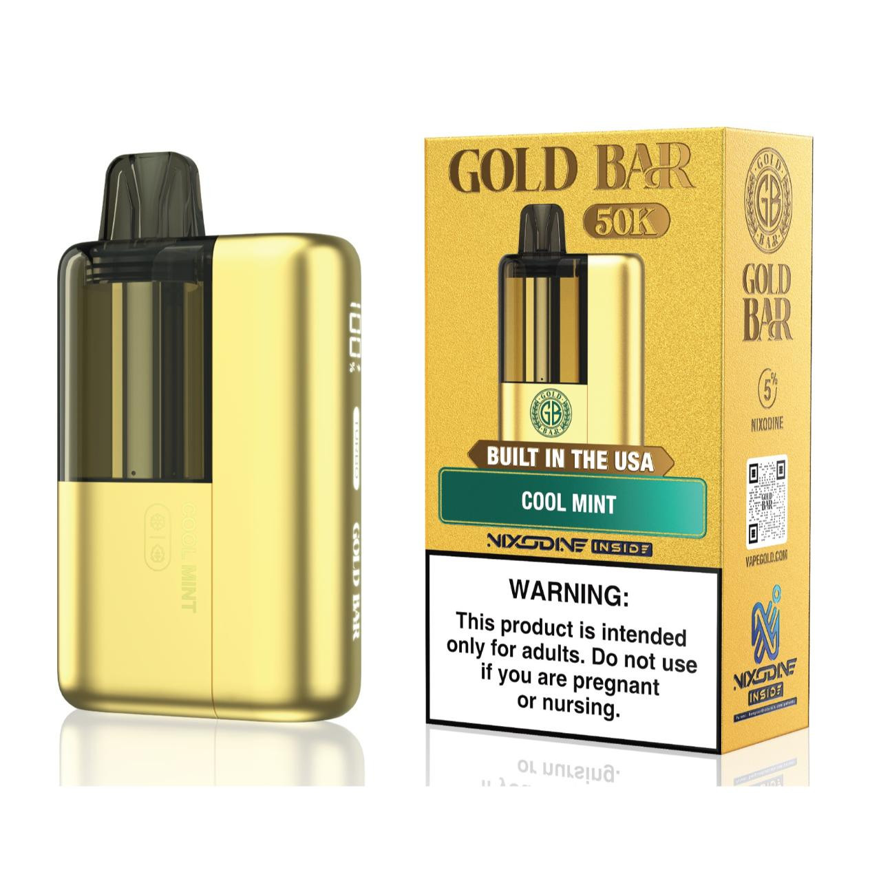 gold bar el dorado disposable vape Gold Bar Max Nixodine Disposable Kit (50K Puffs)