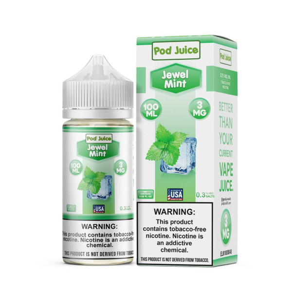Pod Juice Jewel Mint Tobacco Free Nicotine E-Juice 100ml