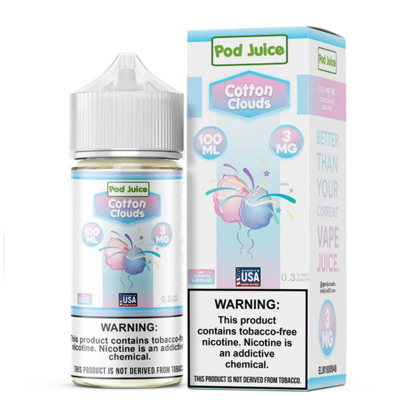 Pod Juice Cotton Clouds Tobacco Free Nicotine E-Juice 100ml