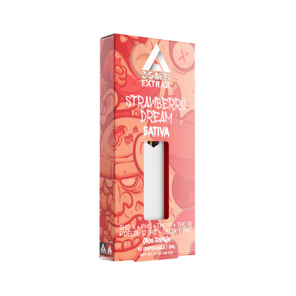 Zombi Extrax Delta 8 Delta 10 THC-X PHC THC-P THC-B 3G Disposable Strawberry Dream