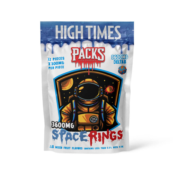 Packs High Times Delta 8 3600MG Mixed Fruit Space Rings - (12 pcs per pack)