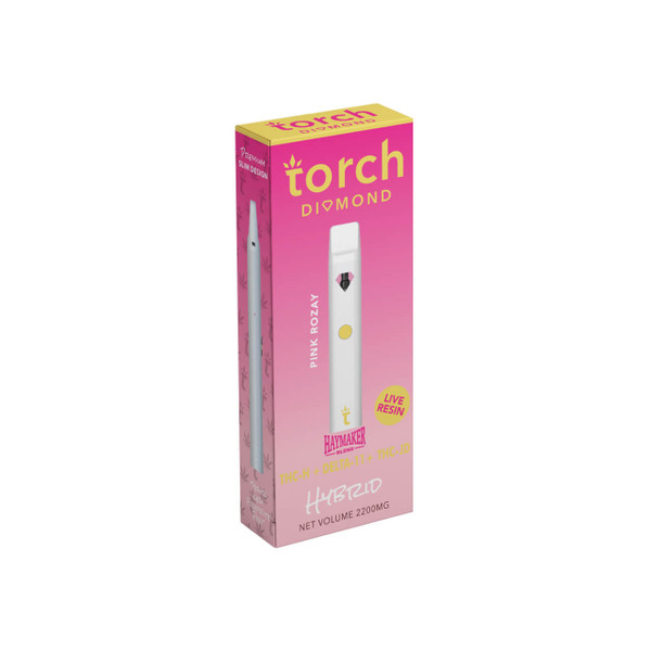 Torch Diamond Haymaker Blend THC-H THC-JD Live Resin Delta 11 2.2G Disposable Device-Pink Rozay