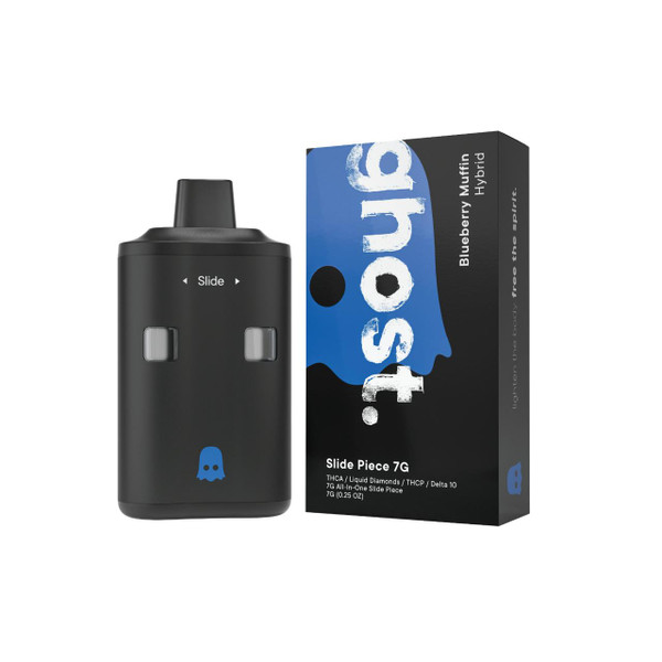 Ghost THC-A THC-P Delta-10 Liquid Diamonds All-In-One Slide Piece Disposable 7G Blueberry Muffin