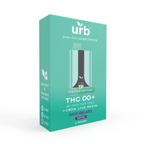 URB THC Infinity+ Delta-8/THC-A/THC-P/THC-H/CBD-A Live Resin Disposable - 6G Gelato