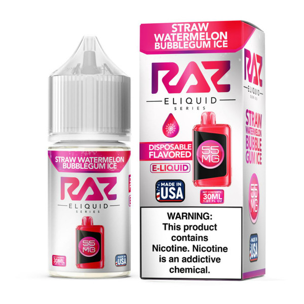 Pod Juice x RAZ Salt Straw Watermelon Bubblegum Ice Tobacco Free Nicotine E-Juice 30ml