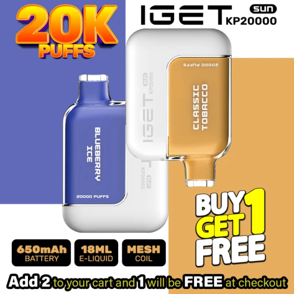 IGET Sun KP20000 Pre-filled Disposable Pod | 20K Puffs (Buy 1 Get 1 Free)