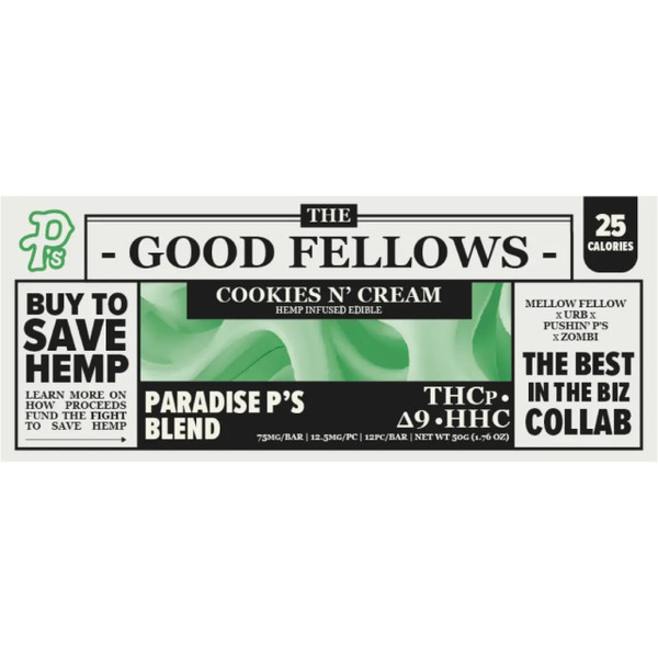The Good Fellows THC Chocolate Bar – 50G Cookies N Cream
