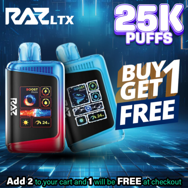 Raz LTX Disposable | 25K Puffs - Buy 1 Get 1 Free