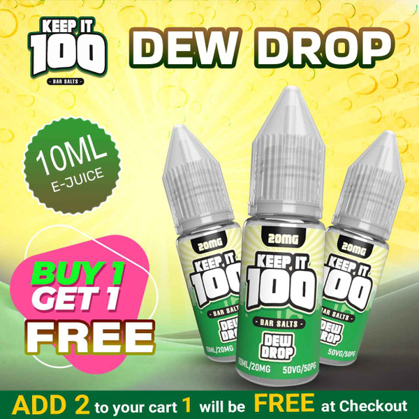 Bar Salts Dew Drop 10ml E-Juice  Keep it 100 - Buy 1 Get 1 Free