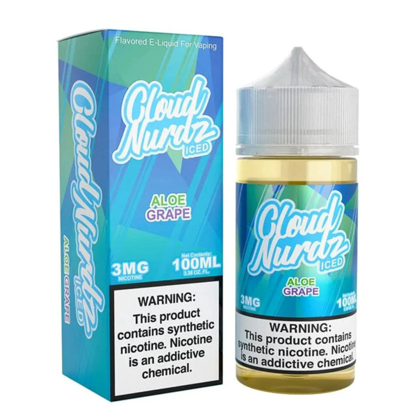 Cloud Nurdz Iced Aloe Grape Synthetic Nicotine 100ml E-Juice