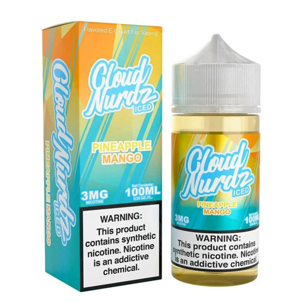 Cloud Nurdz Iced Pineapple Mango Synthetic Nicotine 100ml E-Juice