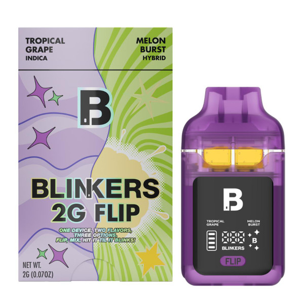 Blinkers FLIP Dual Chamber Disposables 2G Tropical Grape Indica - Melon Burst Hybrid