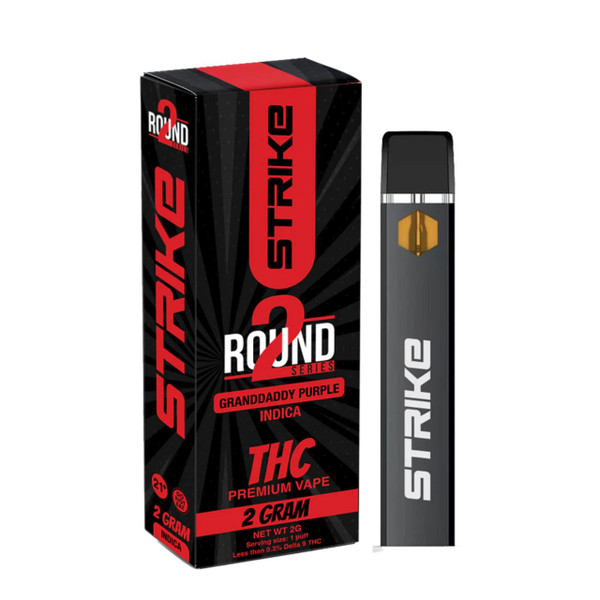 Strike Round 2 Series THC Disposable 2G Granddaddy Purple Indica