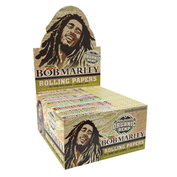 Bob Marley Rolling Papers Unbleached Organic Hemp King Size - 50 Booklets