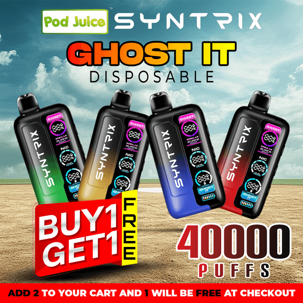 POD JUICE SYNTRIX Ghost It Disposable | 40K Puffs - Buy 1 Get 1 Free