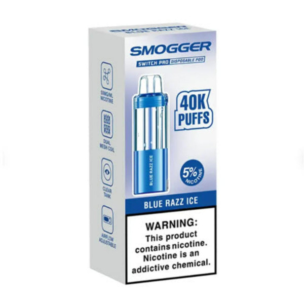 Smogger Switch Pro 40K Pre-filled Replacement Pod Pack of 1 Blue Razz Ice