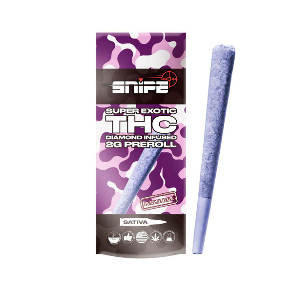 Snipe THCP Diamond Infused Purple Prerolls 2G -1PK Purple Haze Sativa