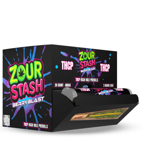 Zour Stash THC-P Hash Hole Prerolls 20CT-Berry Blast