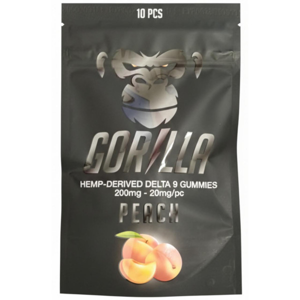 Gorilla Delta 9 THC Gummies 200MG-10PC Peach