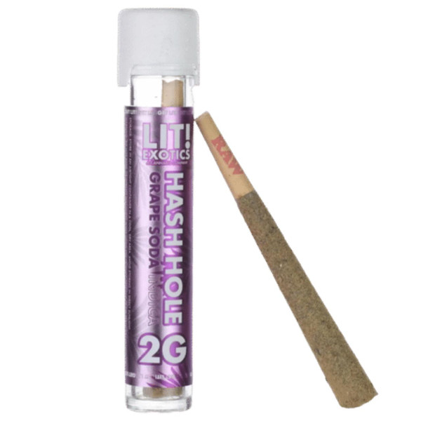 LIT Exotics Hash Hole Prerolls 2G Grape Soda Indica
