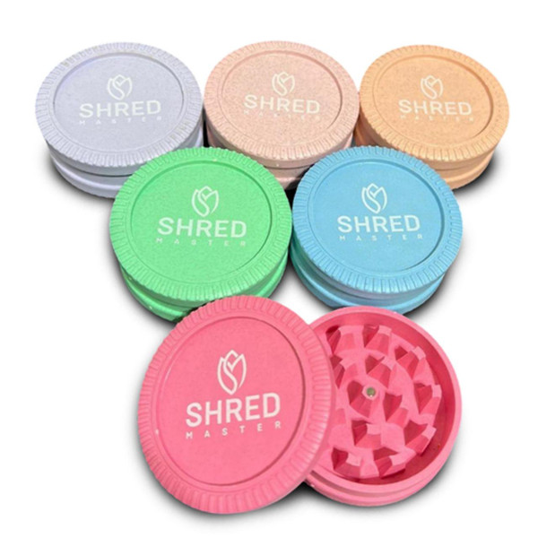 Shred Master Hemp Grinder 2Piece Magnetic Pastel Colors 12COUNT