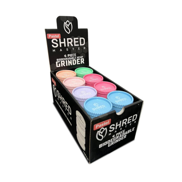 Shred Master Hemp Grinder 4PC Pastel 16COUNT
