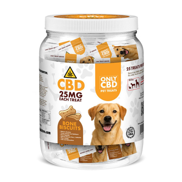 Only CBD Pets Jar 25CT Bone Biscuit