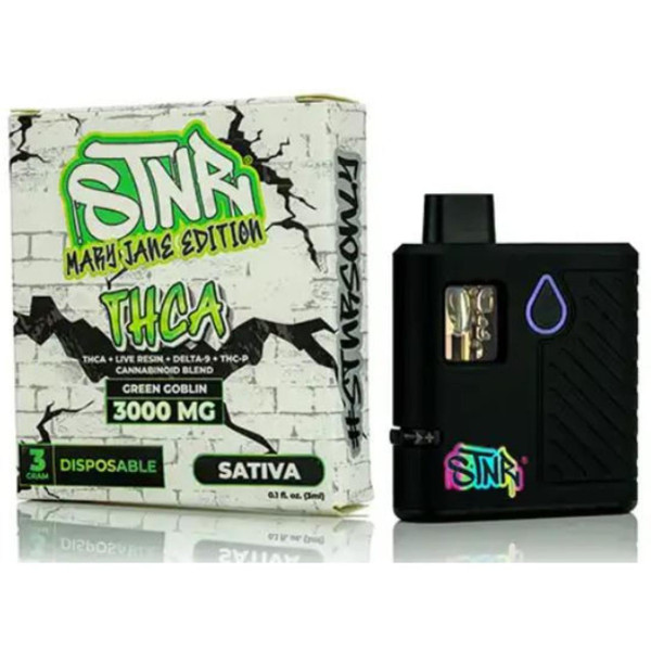 STNR Mary Jane Blend Delta-9 THC-A THC-P Live Resin Disposable 3G-Green Goblin
