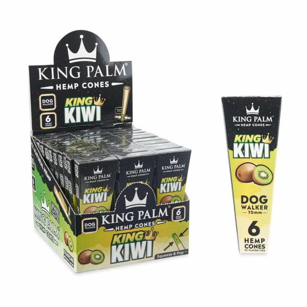KING PALM HEMP CONES -30PK- 3COUNT KING KIWI