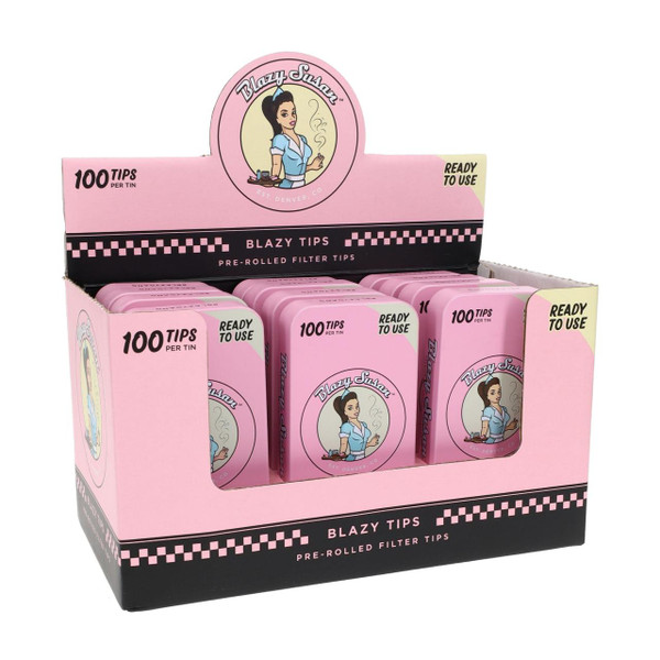 BLAZY SUSAN TIPS IN TIN PINK - 12PK - 100CT